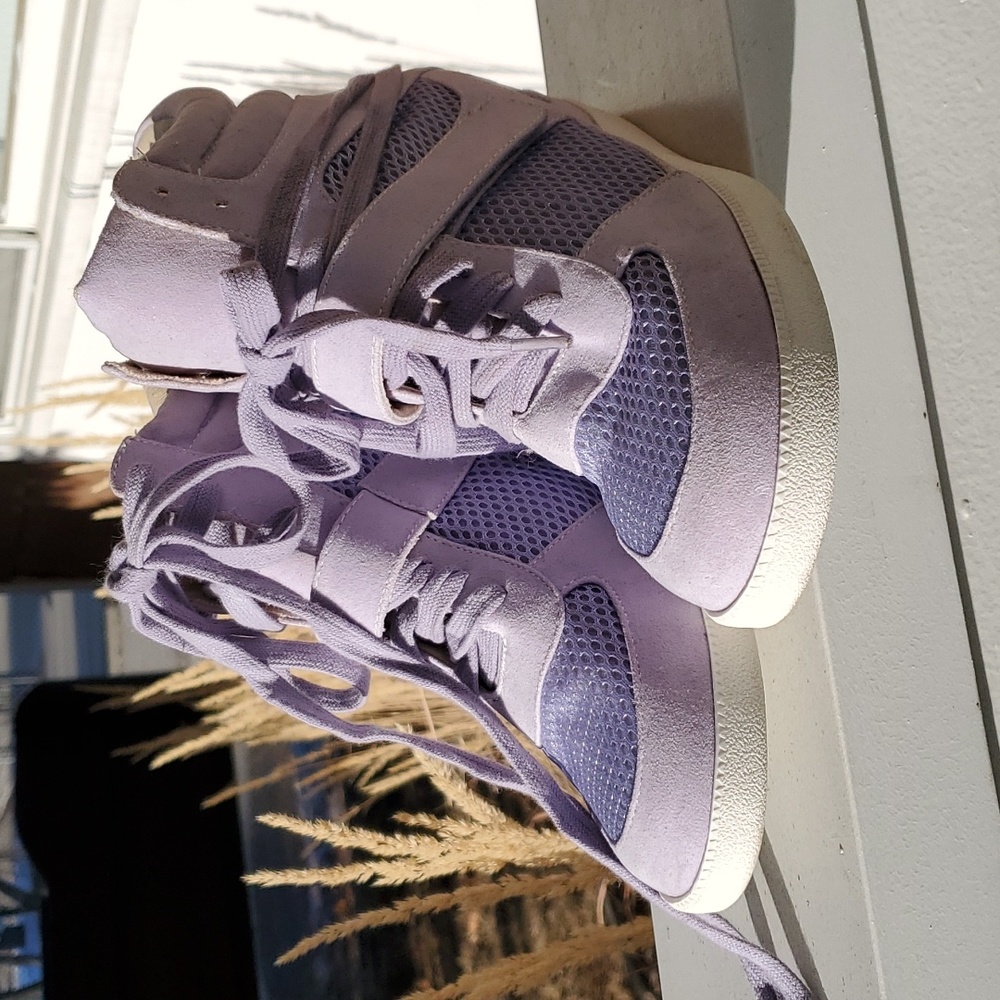 Platform Wedge Sneakers Booties in Purple by Qupid Size 8